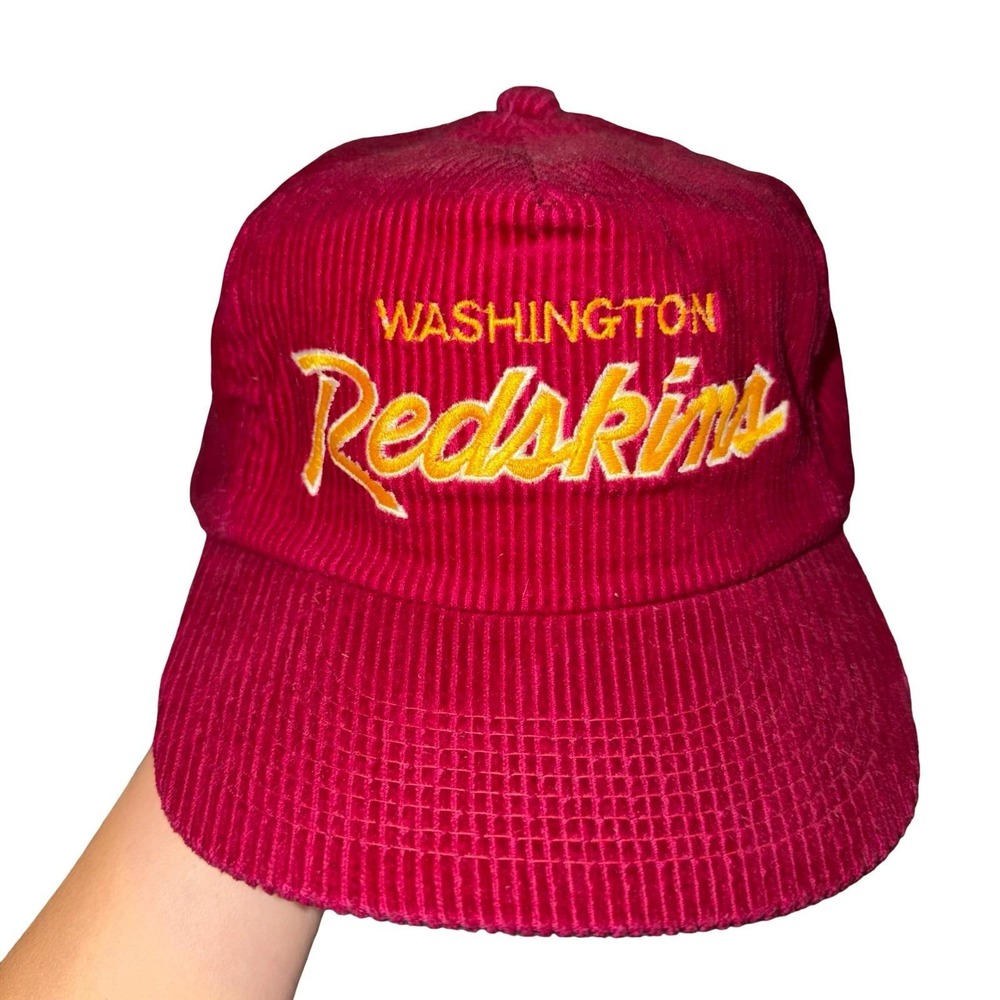 VTG 80s Washington Redskins Hat Cap Sports Specialties The Cord Corduroy Script